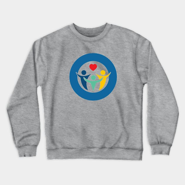 One By One Foundation blue circle logo Crewneck Sweatshirt by onebyonefoundation